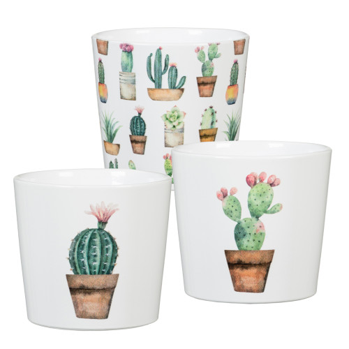 Cache pot en céramique Cactus - 11cm