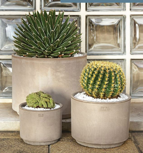 Pot de grès Cilindro avec trou - Greige