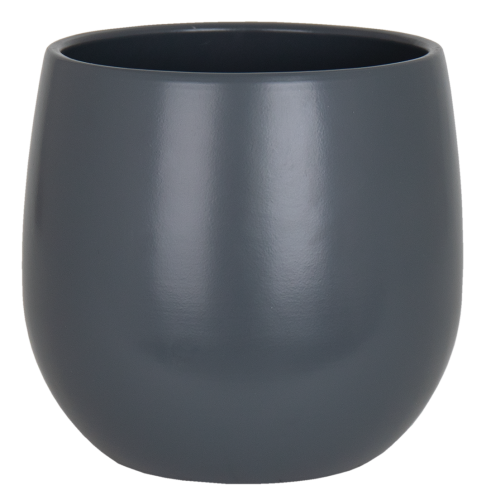 Cache pot en céramique Vitoria - couleur gris foncé 