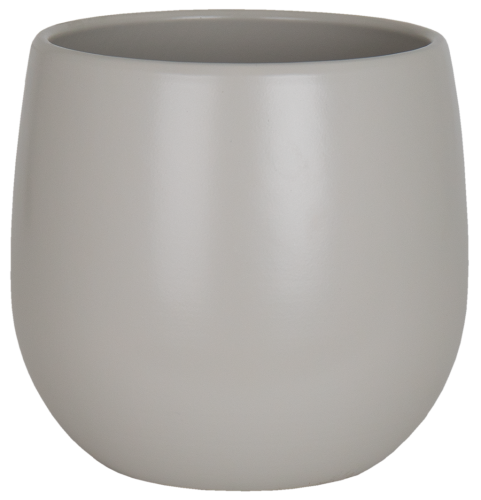 Cache pot en céramique Vitoria - couleur gris pâle - 16cm