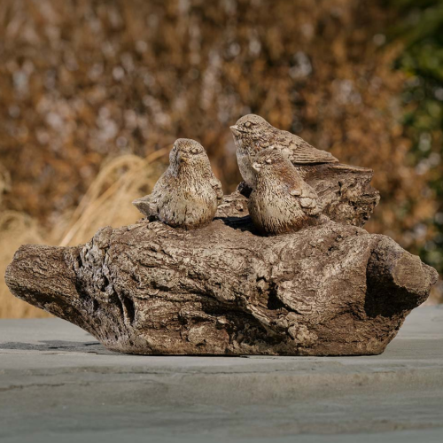 Statue 'Trio d'oiseaux sur bûche' - A - 682