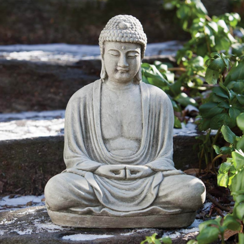 Statue 'Bouddha' en béton - 10"