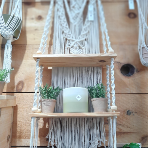 Tablettes et macramé - 2 étages