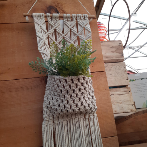 Support mural pour pot - Macramé