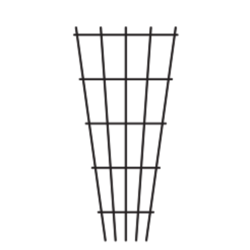 Treillis en métal en forme 'Éventail' - 60" - Noir