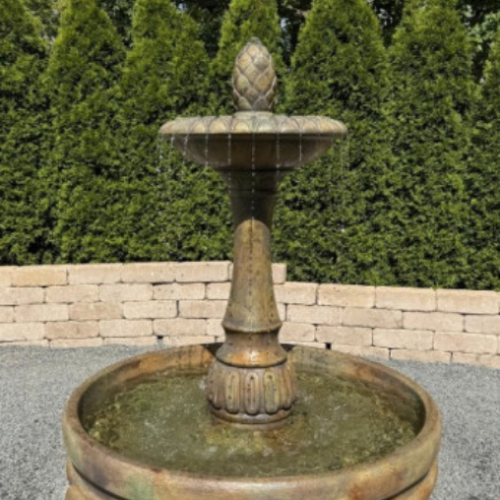 Fontaine Riviera en Rond avec bassin - Naturel 
